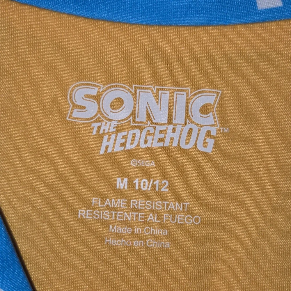 Sonic The Hedgehog Boys Pajama Set Blue Sonic Knuckles Tails Size M 10/12 SEGA